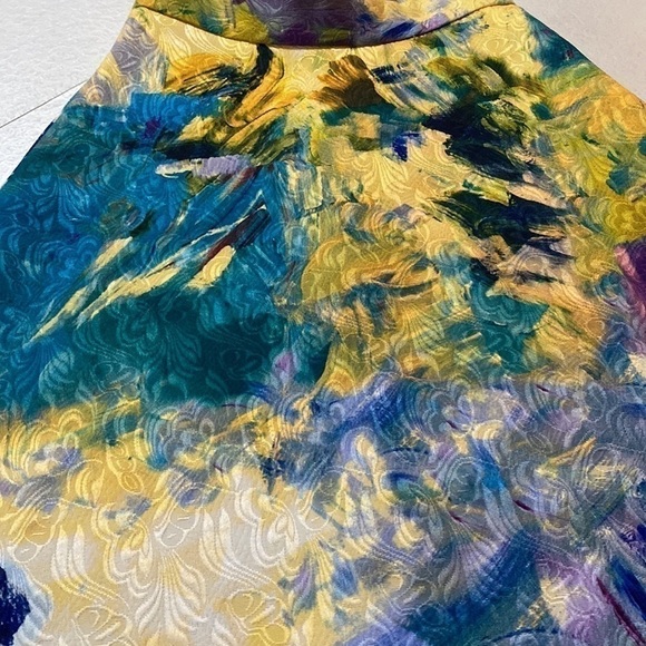 H&M watercolour midi skirt, size US 4 - Picture 4 of 8